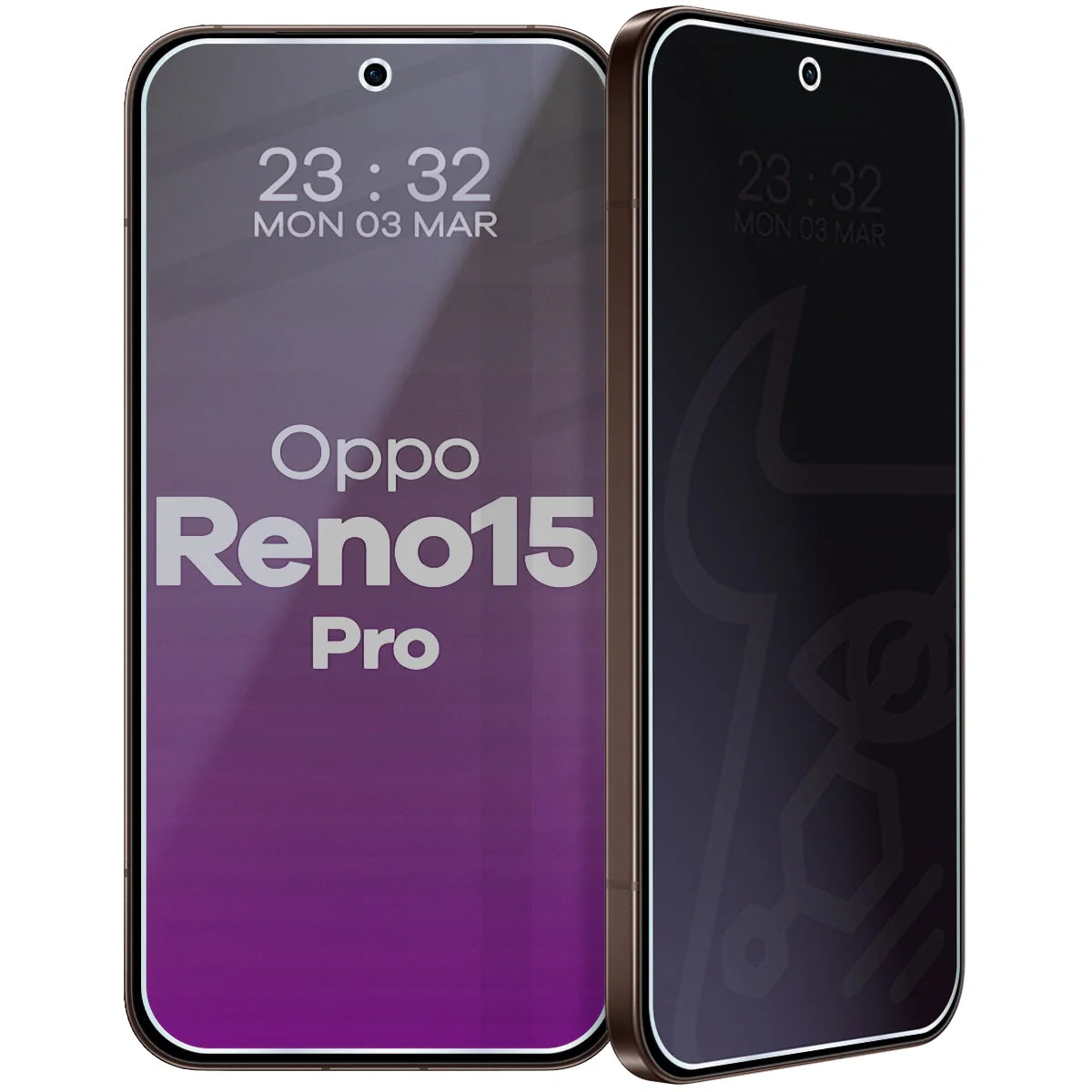 Hybridglas mit Privatschutzfilter für Oppo Reno 15 Pro, Bizon Hybrid Shadow, Matt