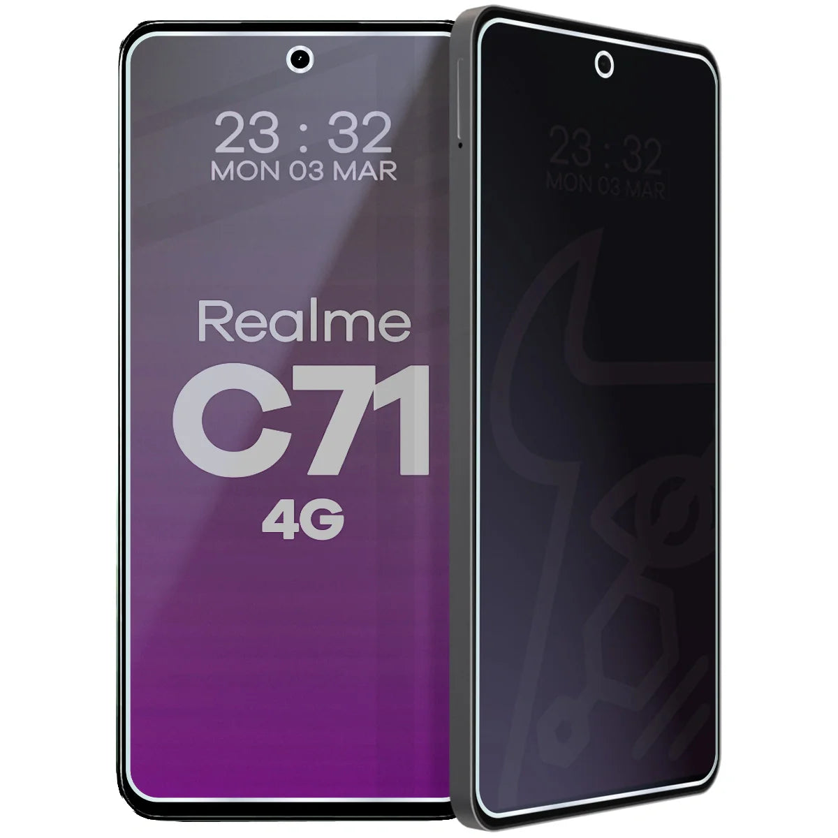 Hybridglas mit Privatschutzfilter für Realme C71 4G, Bizon Hybrid Shadow, Matt