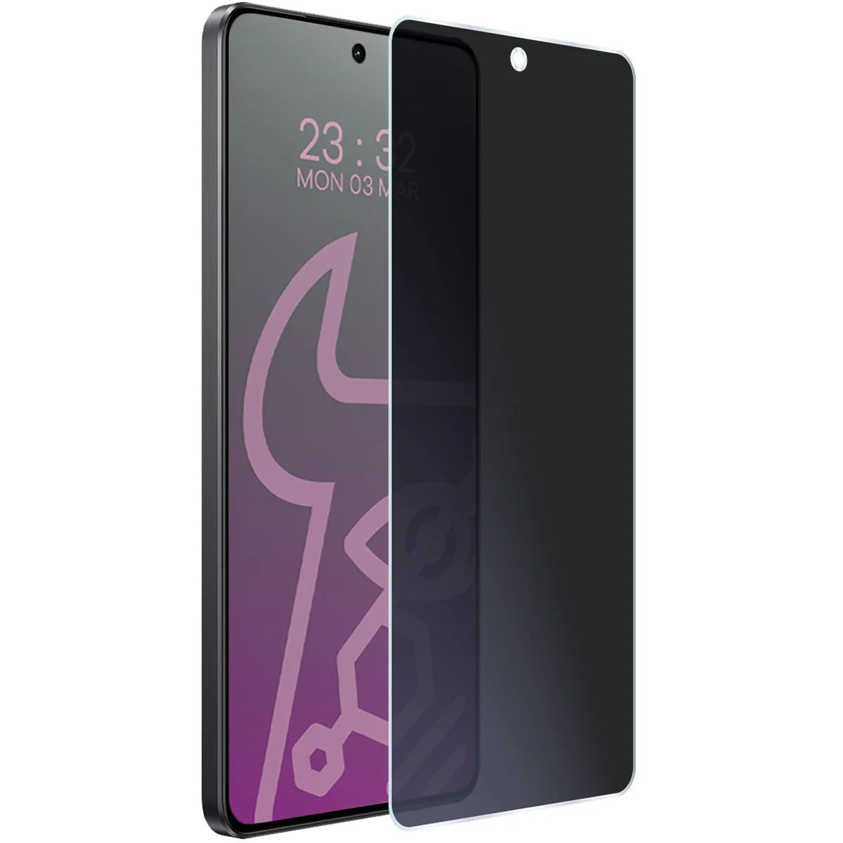 Hybridglas mit Privatschutzfilter für Realme GT 7T, Bizon Hybrid Shadow, Matt