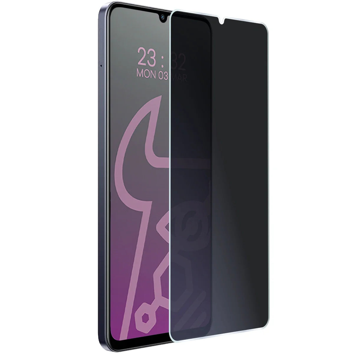 Hybridglas mit Privatschutzfilter für Realme Note 60, Bizon Hybrid Shadow, Matt