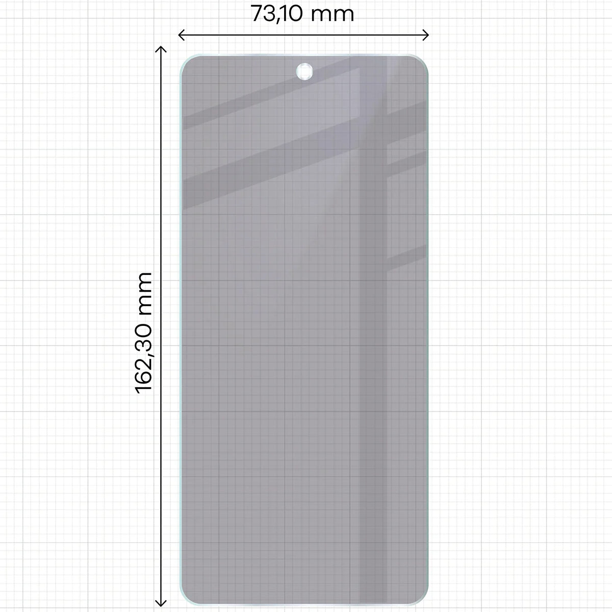 Hybridglas mit Privatschutzfilter für Realme P3 Lite, Bizon Hybrid Shadow, Matt
