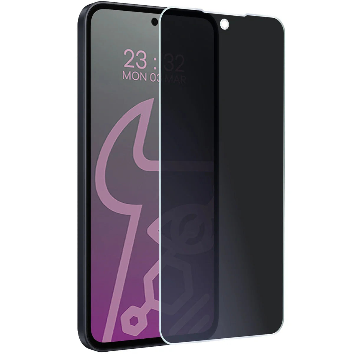 Hybridglas mit Privatschutzfilter für Galaxy A35 5G, Bizon Hybrid Shadow, Matt