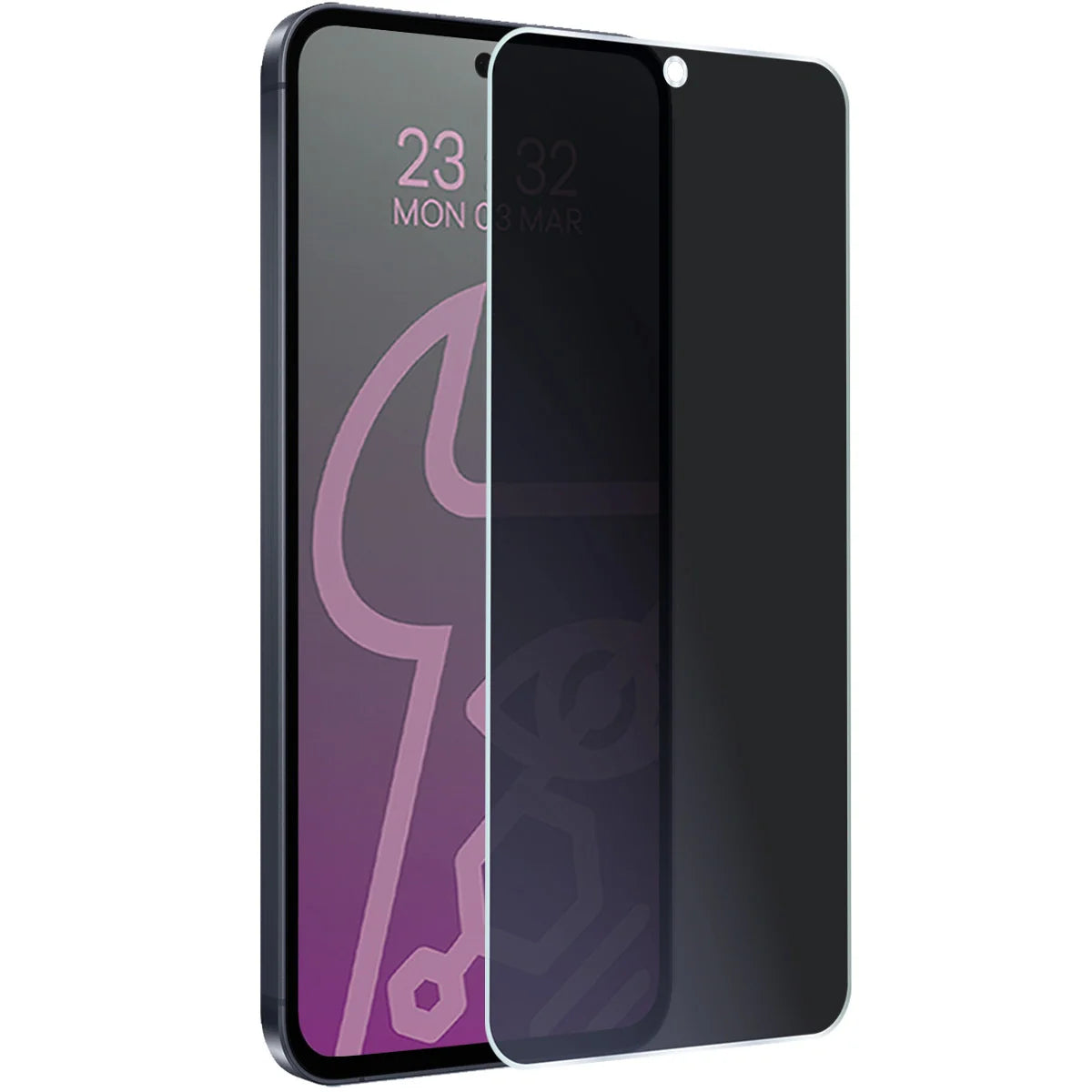 Hybridglas mit Privatschutzfilter für Galaxy A55 5G, Bizon Hybrid Shadow, Matt