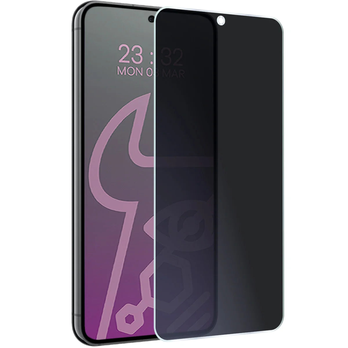 Hybridglas mit Privatschutzfilter für Galaxy S23, Bizon Hybrid Shadow, Matt