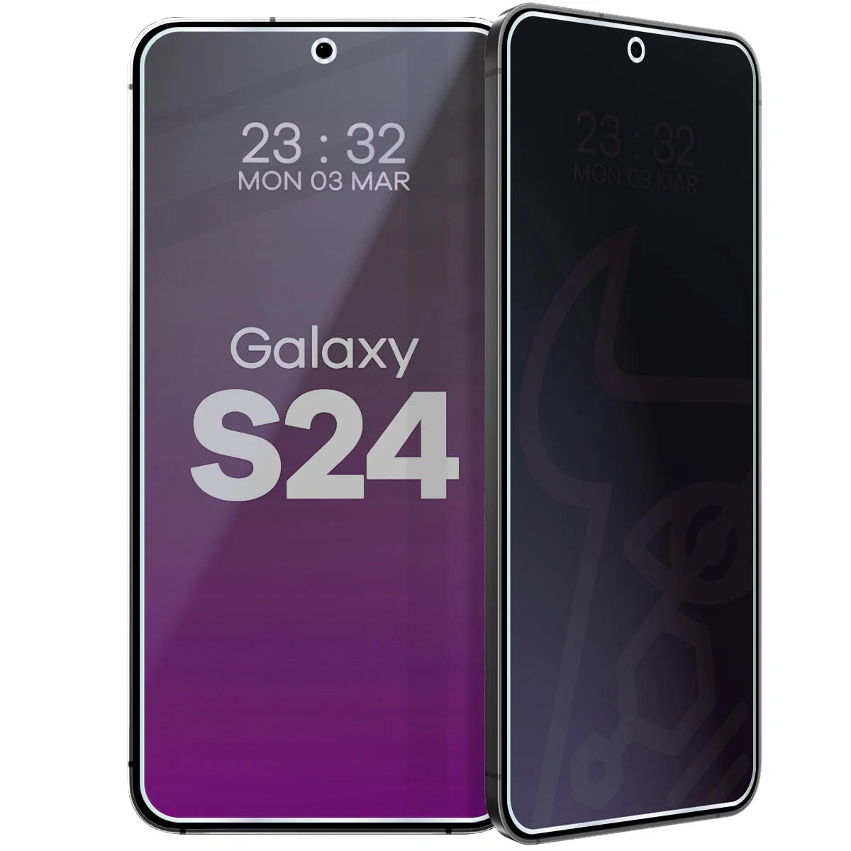Hybridglas mit Privatschutzfilter für Galaxy S24, Bizon Hybrid Shadow, Matt