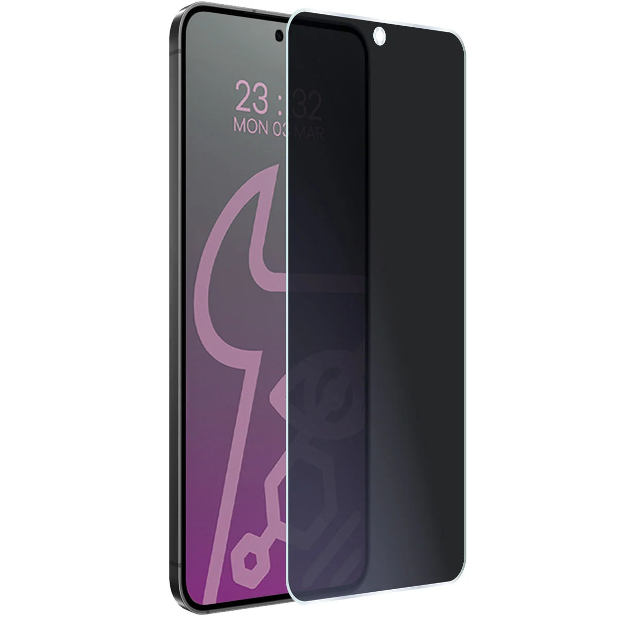 Hybridglas mit Privatschutzfilter für Galaxy S24, Bizon Hybrid Shadow, Matt