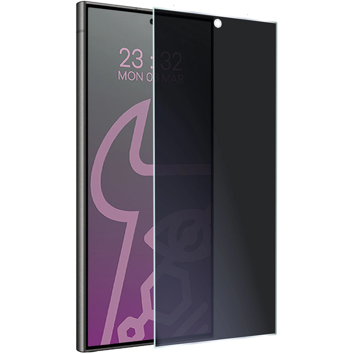 Hybridglas mit Privatschutzfilter für Samsung Galaxy S24 Ultra, Bizon Hybrid Shadow, Matt