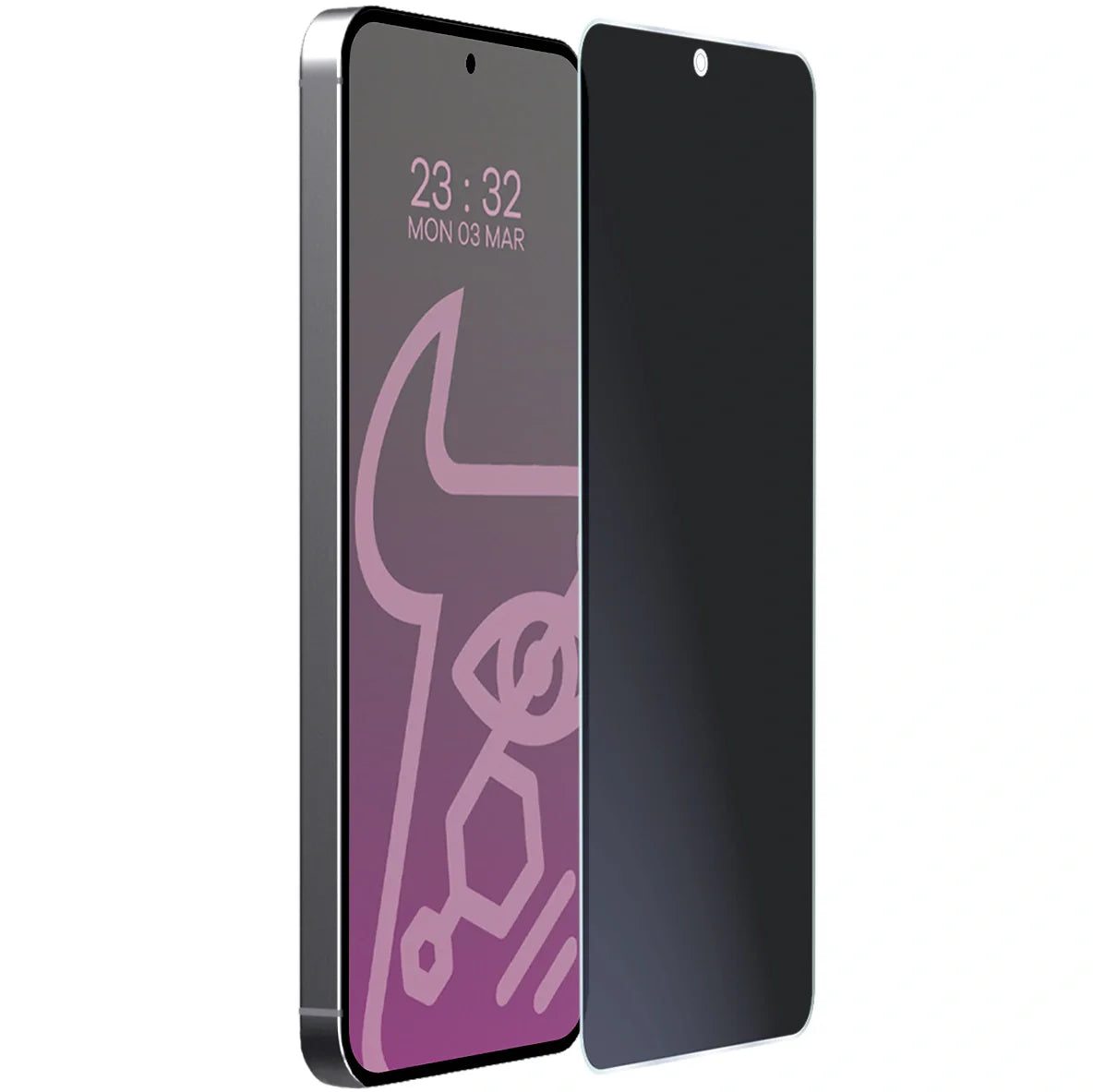 Hybridglas mit Privatschutzfilter für Galaxy S25, Bizon Hybrid Shadow, Matt