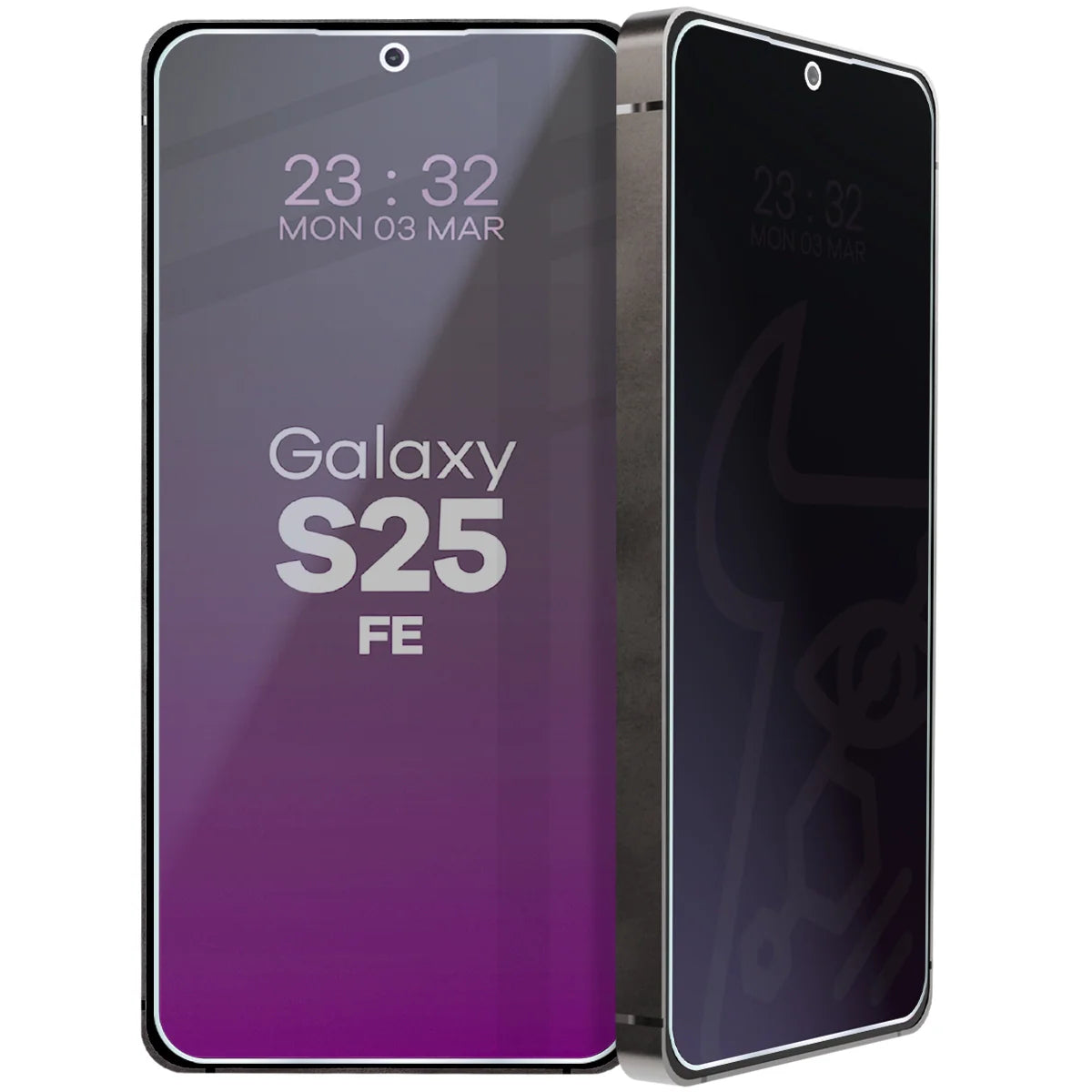 Hybridglas mit Privatschutzfilter für Galaxy S25 FE, Bizon Glass Mule Shadow, Matt