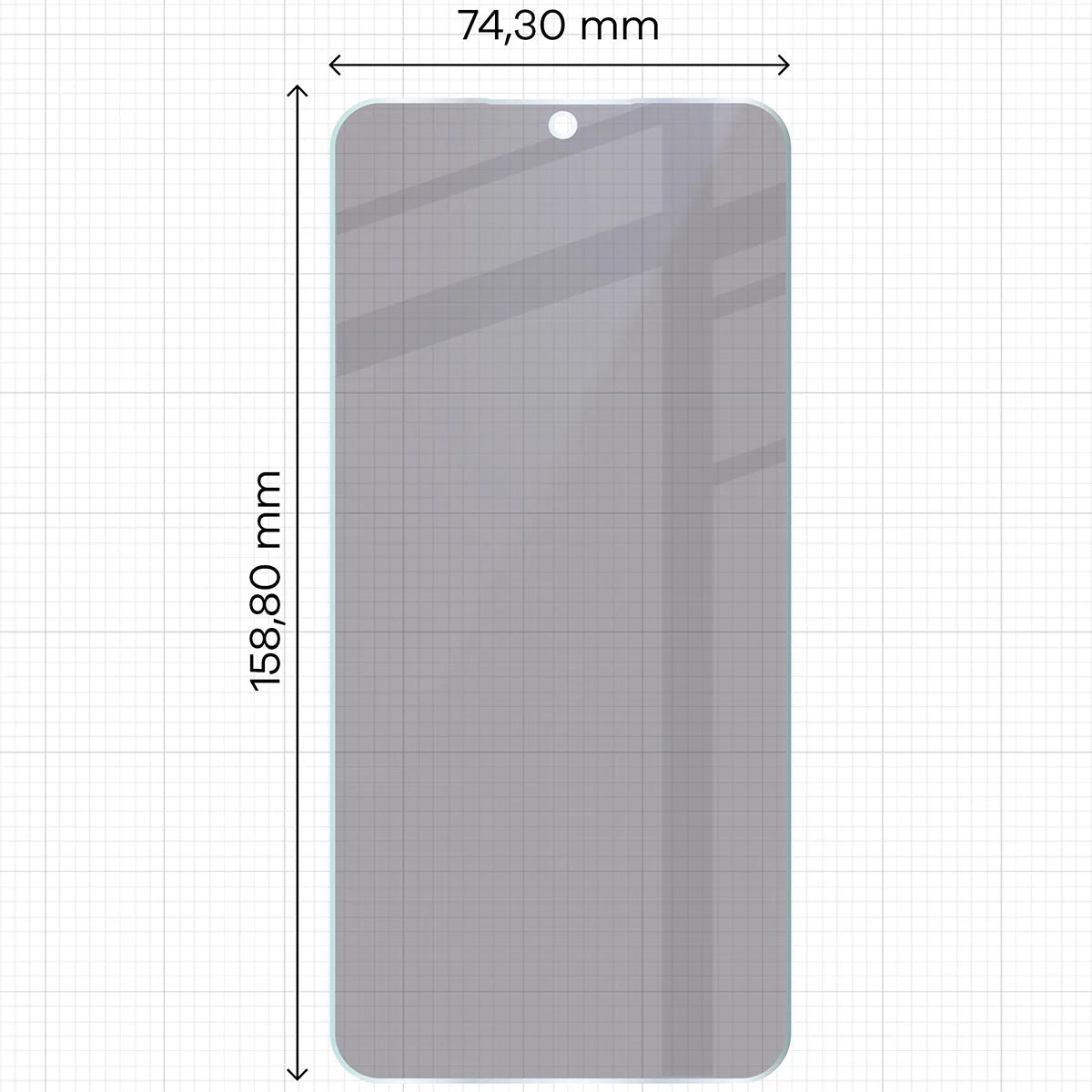 Hybridglas mit Privatschutzfilter für Galaxy S25 FE, Bizon Glass Mule Shadow, Matt