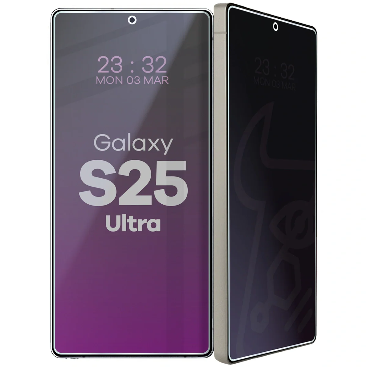 Hybridglas mit Privatschutzfilter für Galaxy S25 Ultra, Bizon Glass Mule Shadow, Matt
