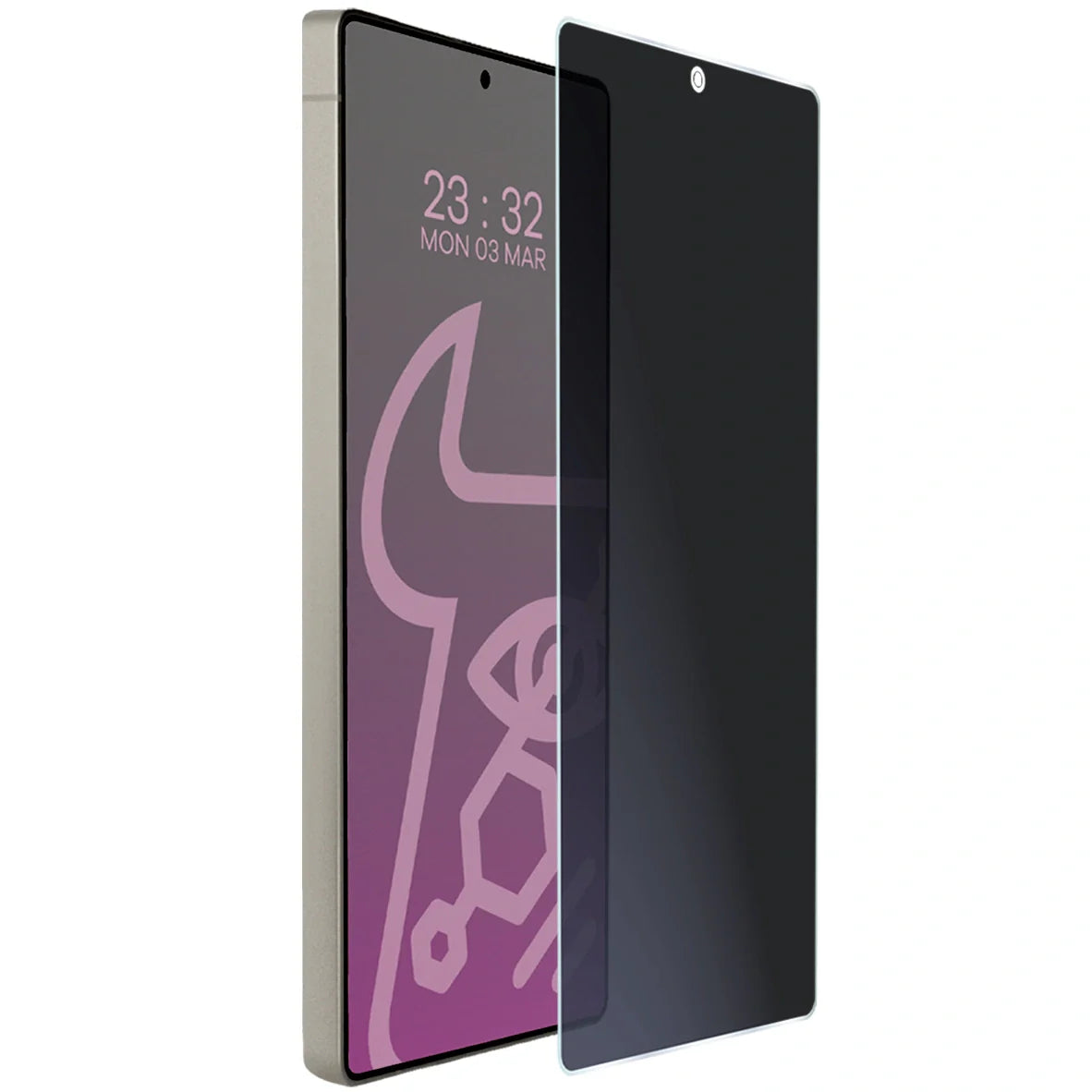 Hybridglas mit Privatschutzfilter für Galaxy S25 Ultra, Bizon Glass Mule Shadow, Matt