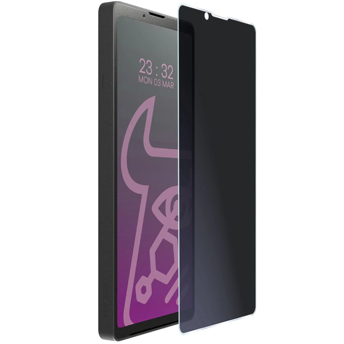 Hybridglas mit Privatschutzfilter für Sony Xperia 10 VII, Bizon Hybrid Shadow, Matt