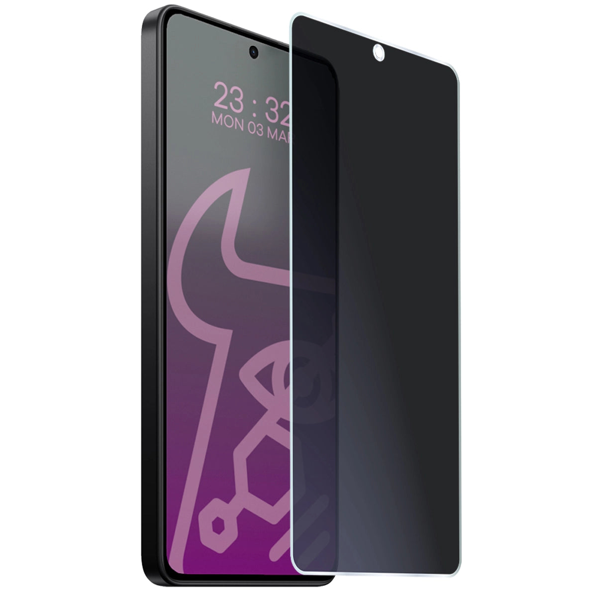 Hybridglas mit Privatschutzfilter für Xiaomi Poco X7 Pro, Bizon Hybrid Shadow, Matt
