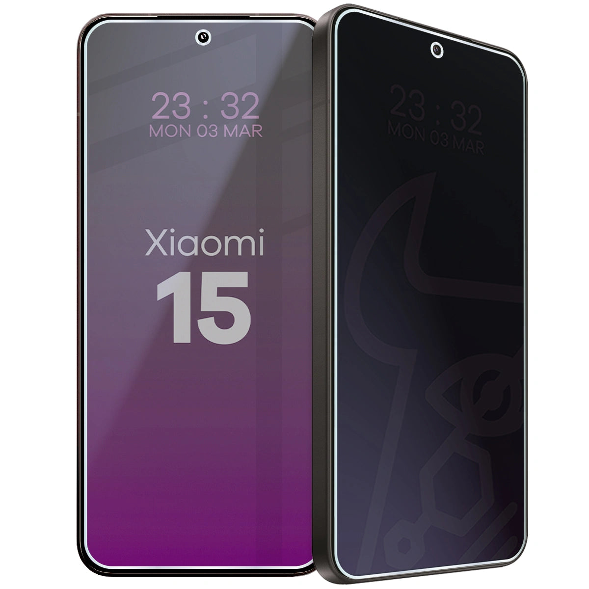 Hybridglas mit Privatschutzfilter für Xiaomi 15, Bizon Hybrid Shadow, Matt