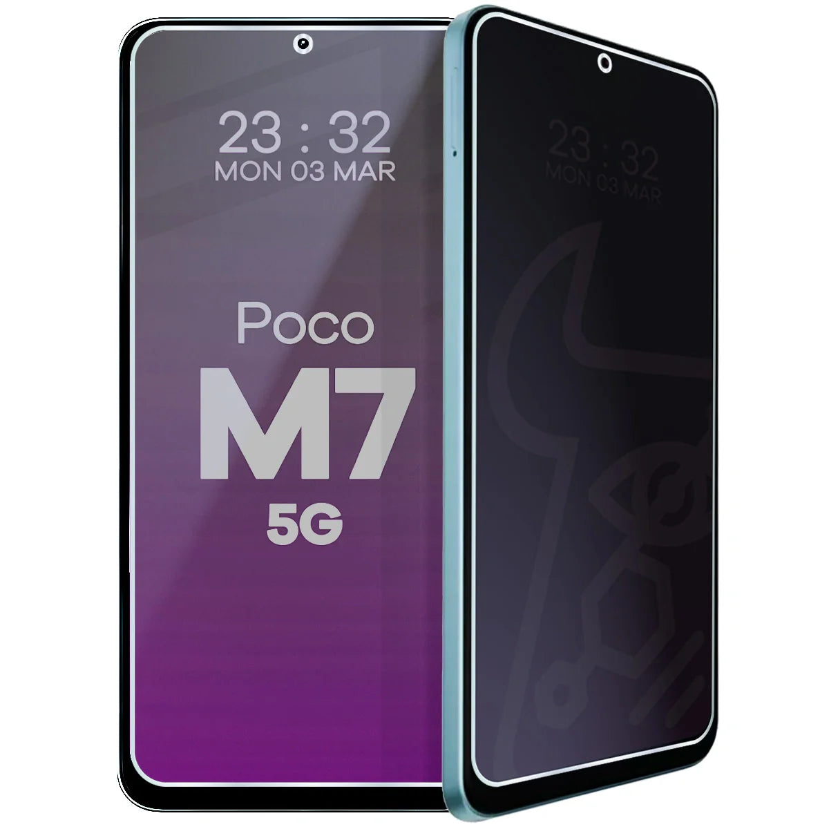 Hybridglas mit Privatschutzfilter für Xiaomi POCO M7 5G, Bizon Hybrid Shadow, Matt