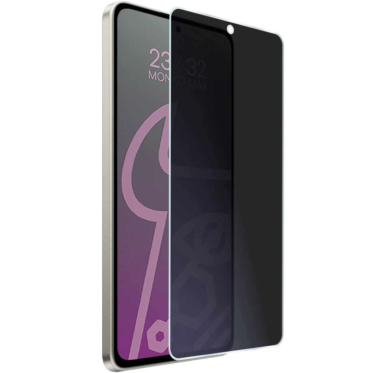 Hybridglas mit Privatschutzfilter für Xiaomi Poco M7 Pro 5G, Bizon Hybrid Shadow, Matt