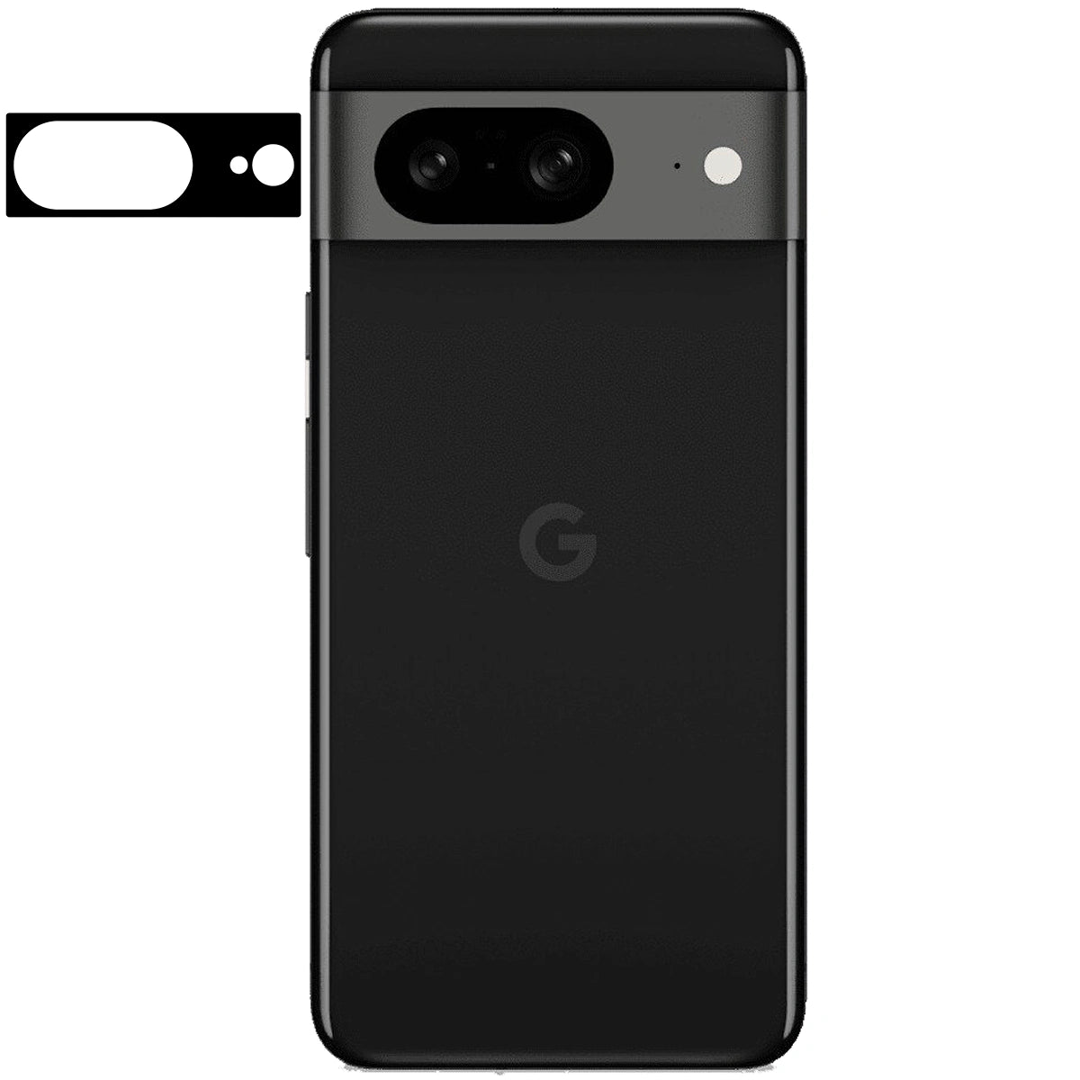Gehärtetes Glas für die Kamera Bizon Glass Silk Lens für Pixel 8, 2 Stück