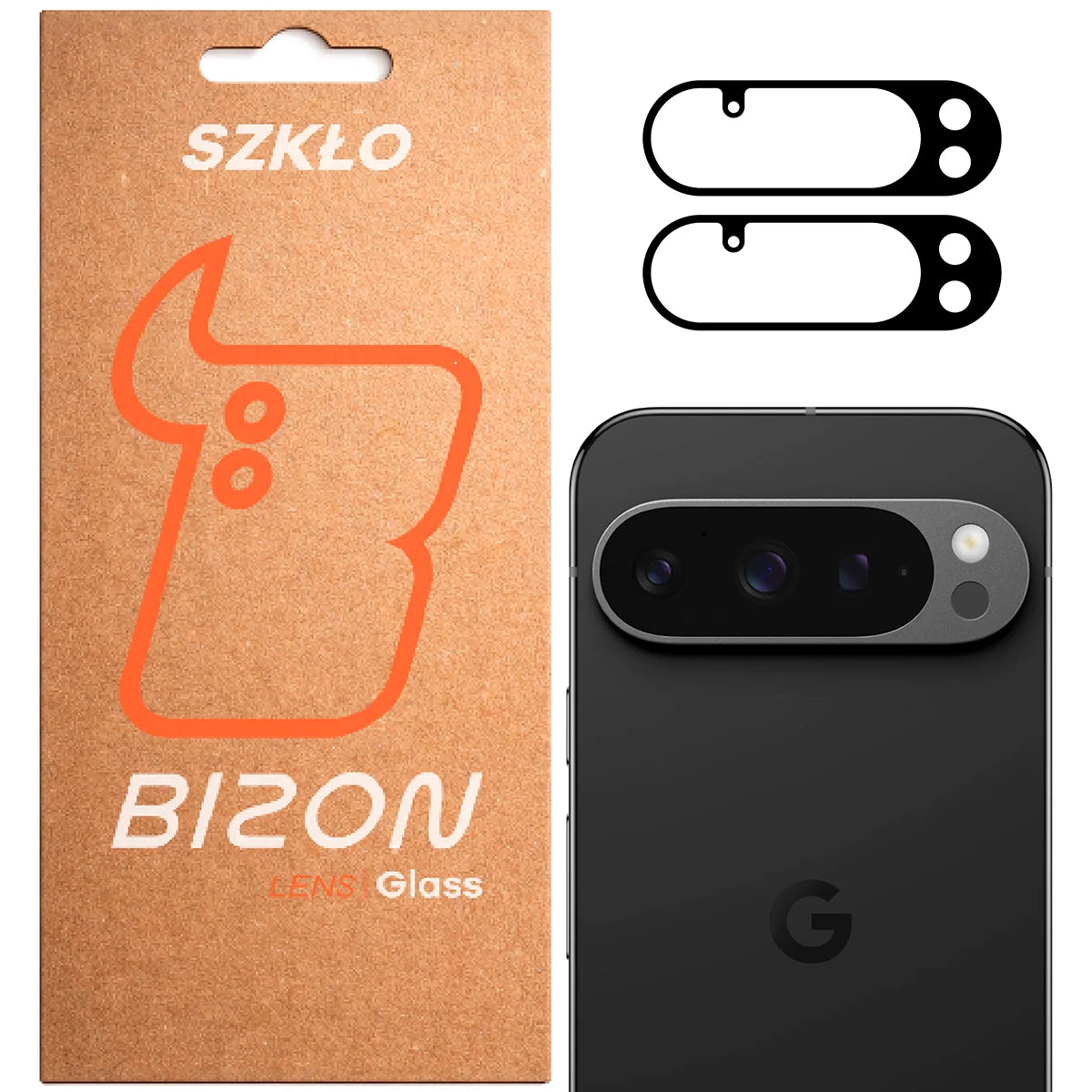 Gehärtetes Glas für die Kamera für Pixel 9 Pro, Bizon Glass Silk Lens, 2 Stück