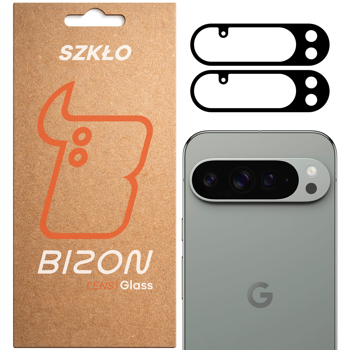Gehärtetes Glas für die Kamera für Pixel 9 Pro XL, Bizon Glass Silk Lens, 2 Stück
