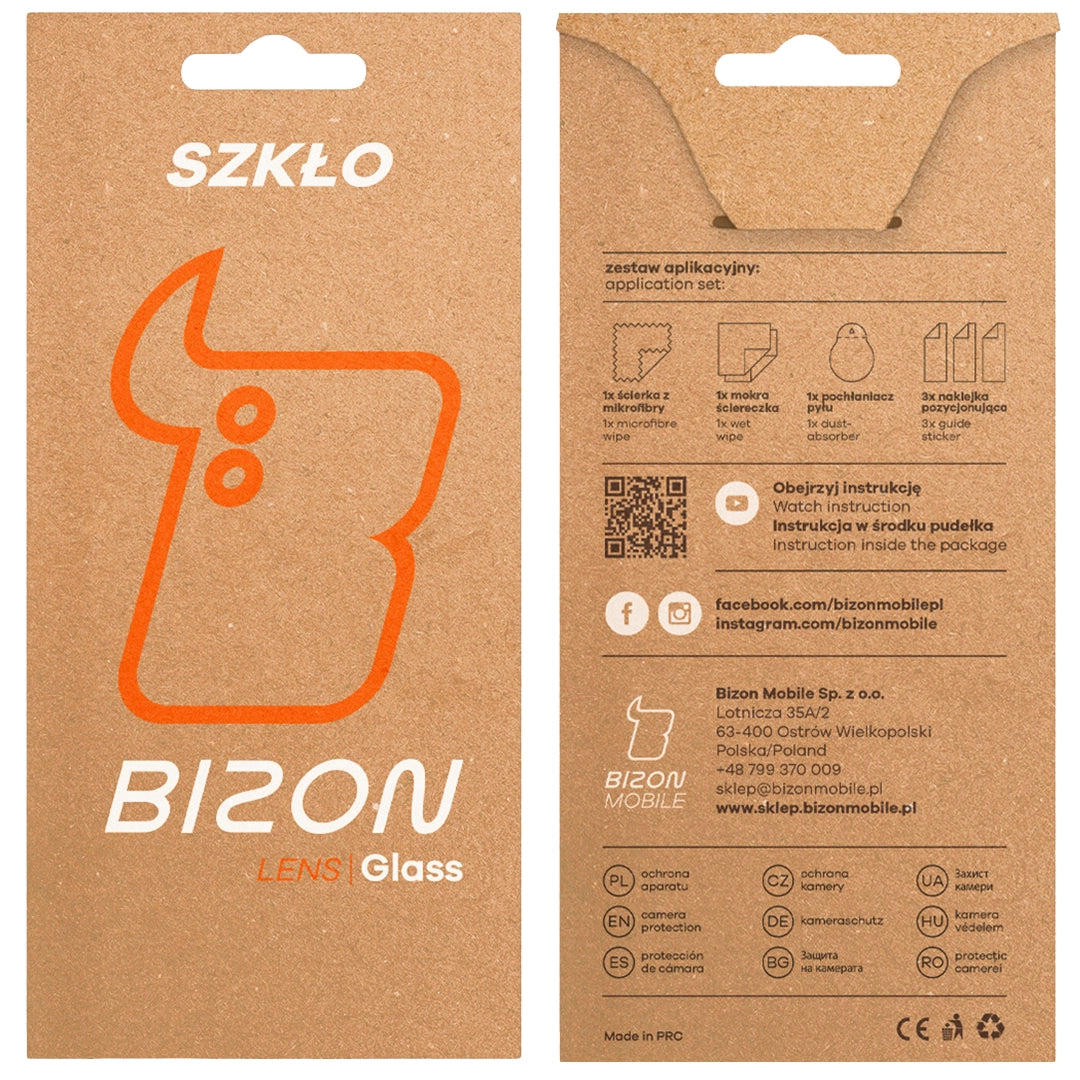 Gehärtetes Glas für die Kamera für Honor 400 Lite, Bizon Glass Silk Lens, 2 Stück