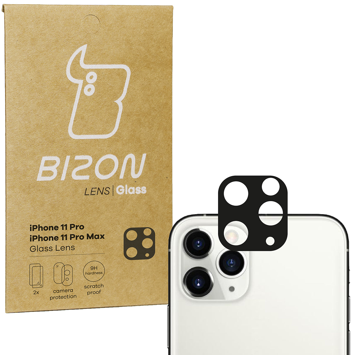 Glas für die Kamera Bizon Glass Lens für iPhone 11 Pro Max / 11 Pro, 2 Stück