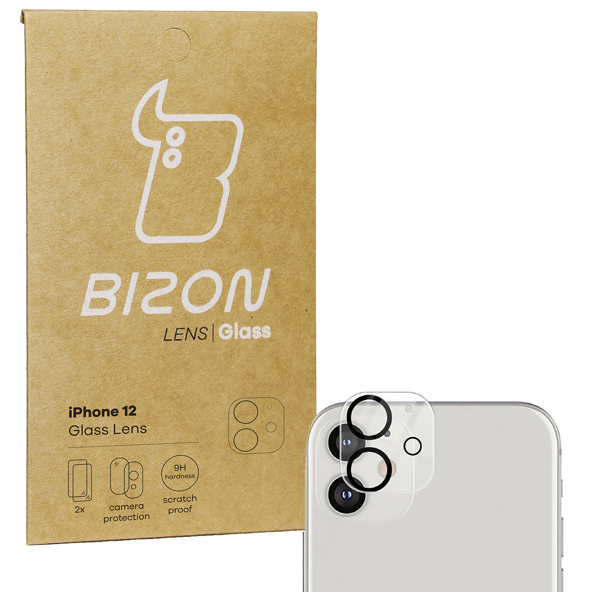 Glas für die Kamera Bizon Glass Lens für iPhone 12, 2 Stück