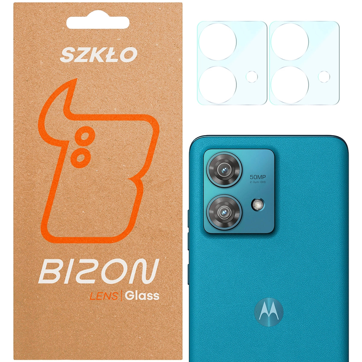 Gehärtetes Glas für die Kamera Bizon Glass Silk Lens für Motorola Edge 40 Neo, 2 Stück