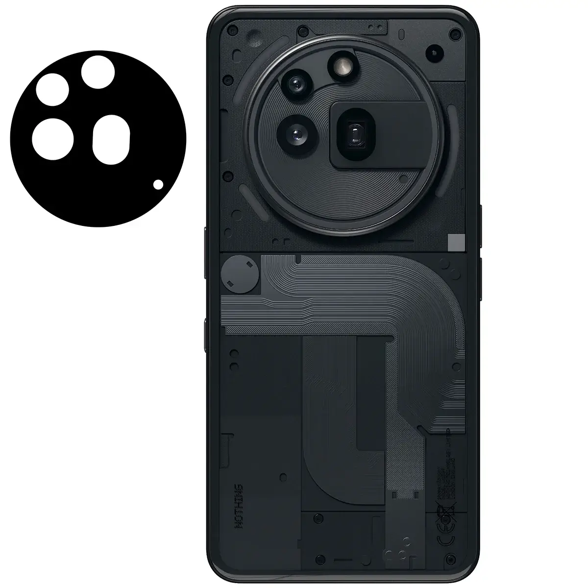 Gehärtetes Glas für die Kamera für Nothing Phone (3a) Pro, Bizon Glass Silk Lens, 2 Stück