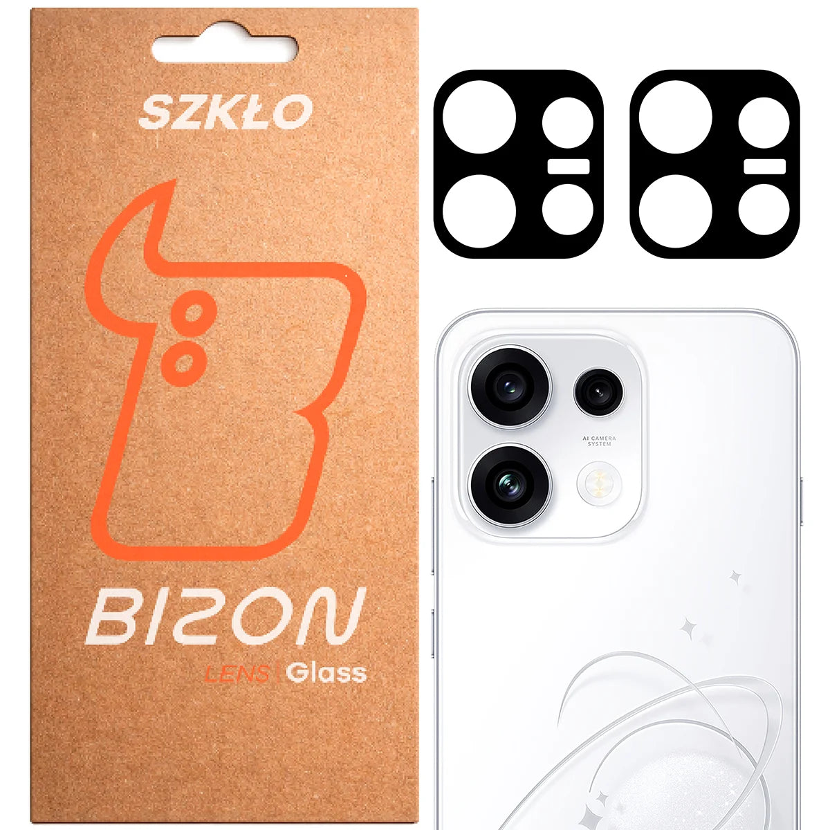Gehärtetes Glas für die Kamera für OPPO Reno16 Pro, Bizon Glass Lens, 2 Stück (1/5)