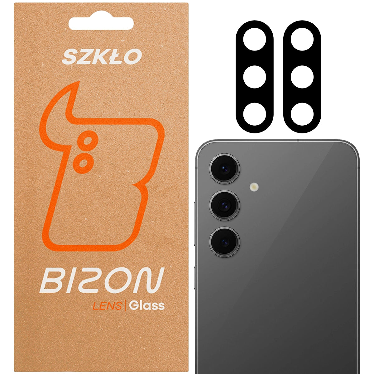 Gehärtetes Glas für die Kamera für Galaxy S24 FE, Bizon Glass Silk Lens, 2 Stück