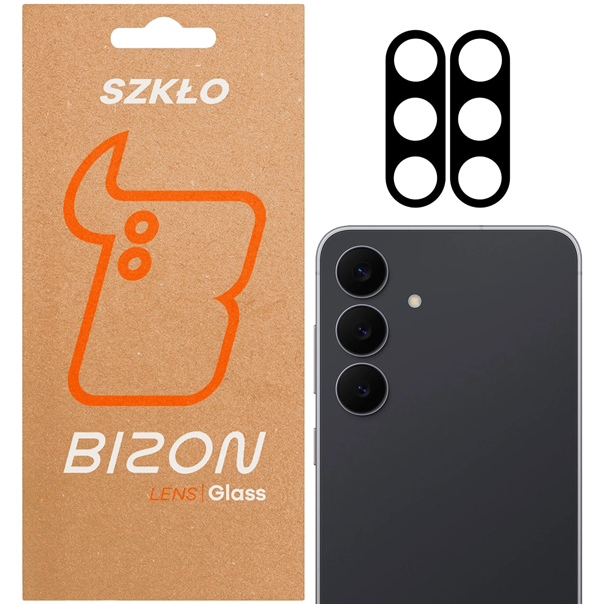 Gehärtetes Glas für die Kamera für Galaxy S25 FE, Bizon Glass Lens, 2 Stück