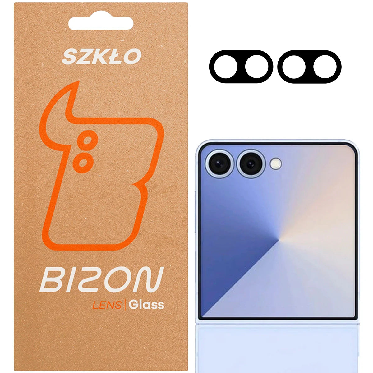 Gehärtetes Glas für die Kamera für Galaxy Z Flip7, Bizon Glass Lens, 2 Stück