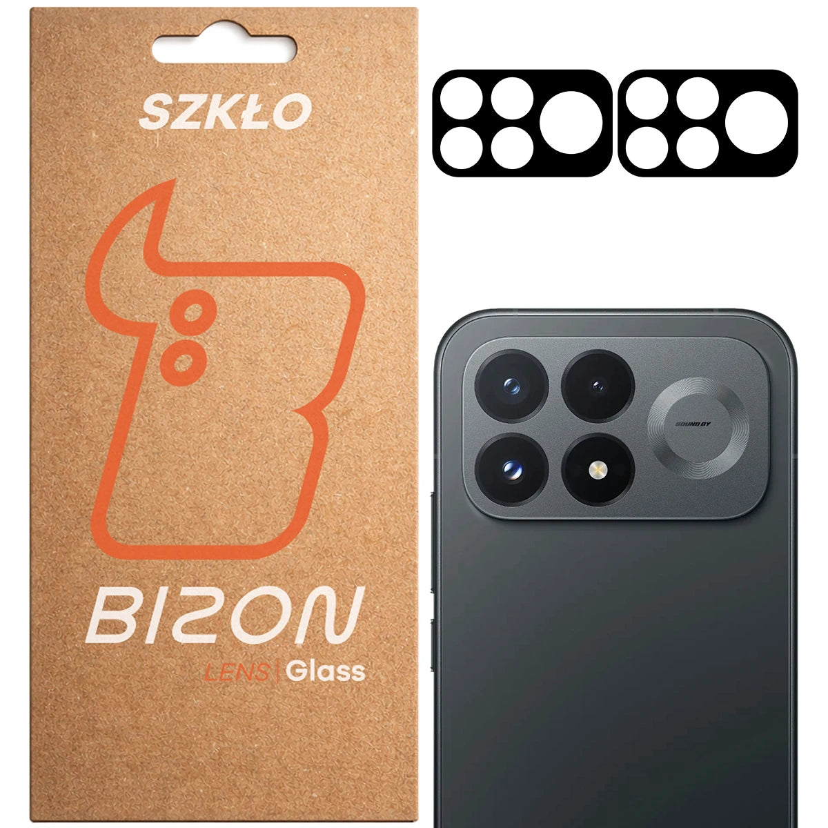 Gehärtetes Glas für die Kamera für Xiaomi POCO F9 Pro, Bizon Glass Lens, 2 Stück (1/5)