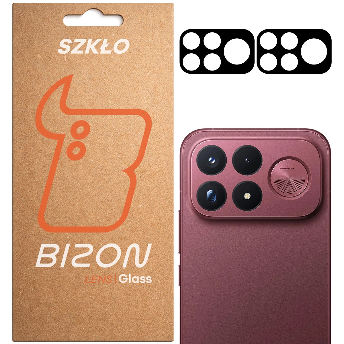 Gehärtetes Glas für die Kamera für Xiaomi POCO F9 Ultra, Bizon Glass Lens, 2 Stück (1/5)