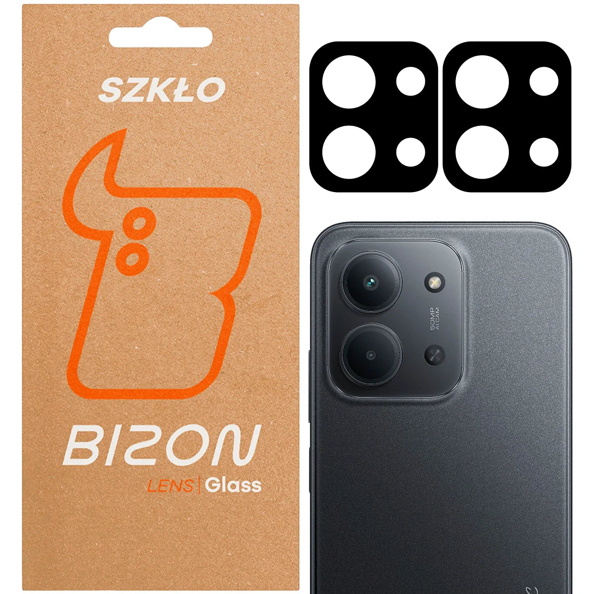 Gehärtetes Glas für die Kamera für Xiaomi Redmi 15C 4G / 5G, Bizon Glass Lens, 2 Stück