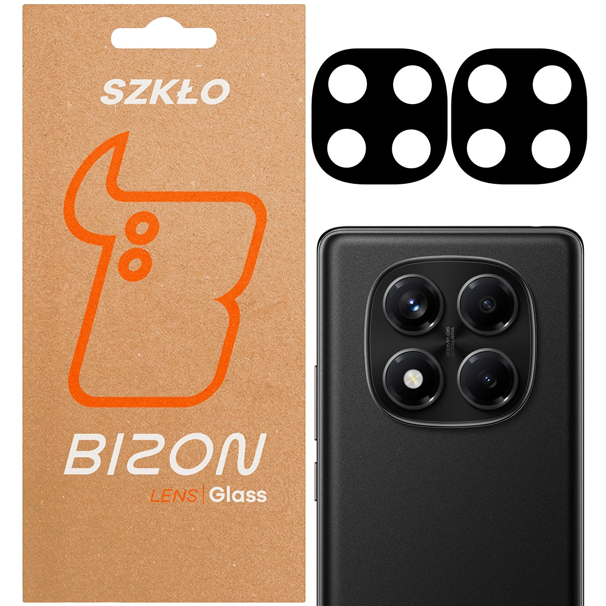 Gehärtetes Glas für die Kamera für Xiaomi Redmi Note 14 Pro 4G, Bizon Glass Silk Lens, 2 Stück