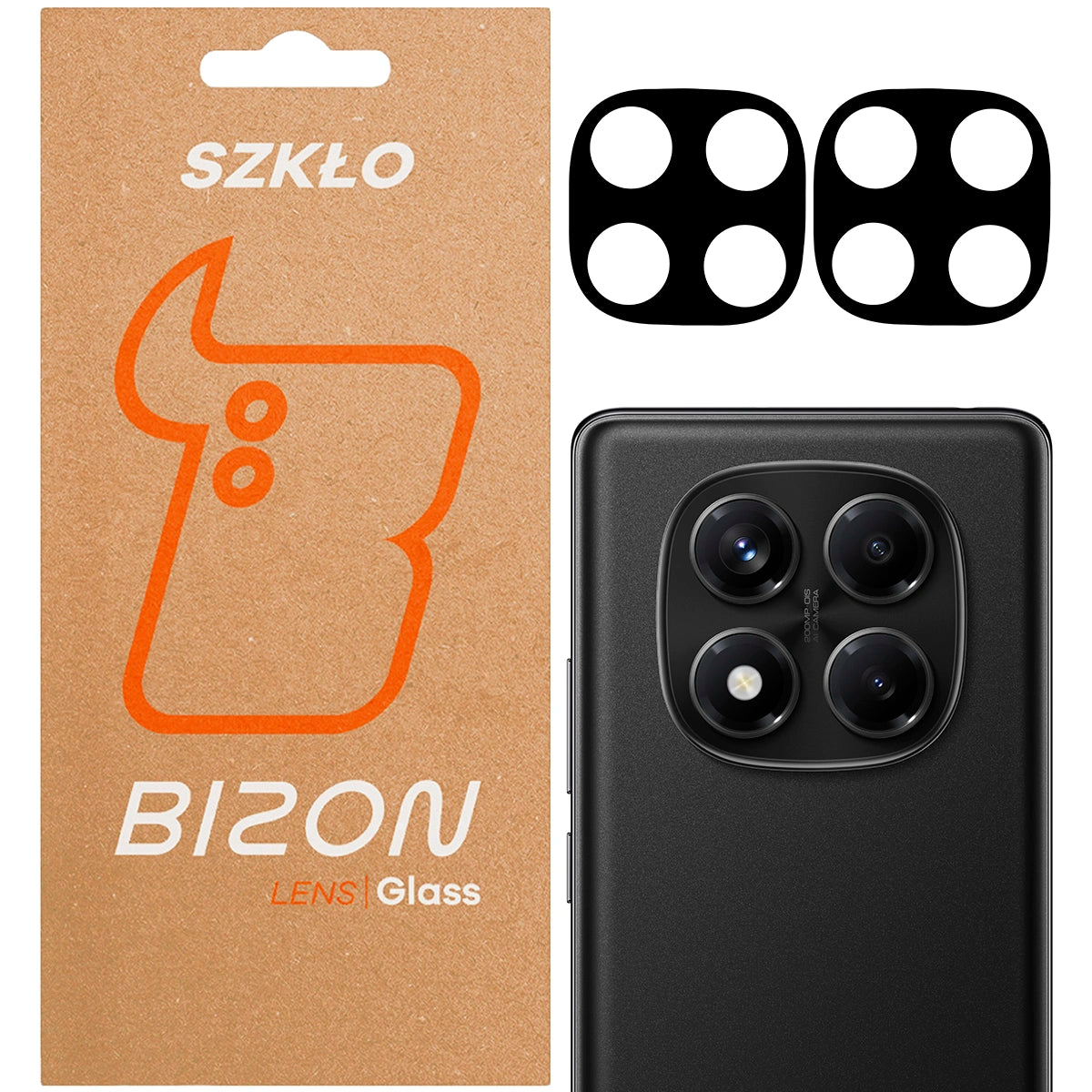 Gehärtetes Glas für die Kamera für Xiaomi Redmi Note 14 Pro 5G / Poco X7, Bizon Glass Silk Lens, 2 Stück