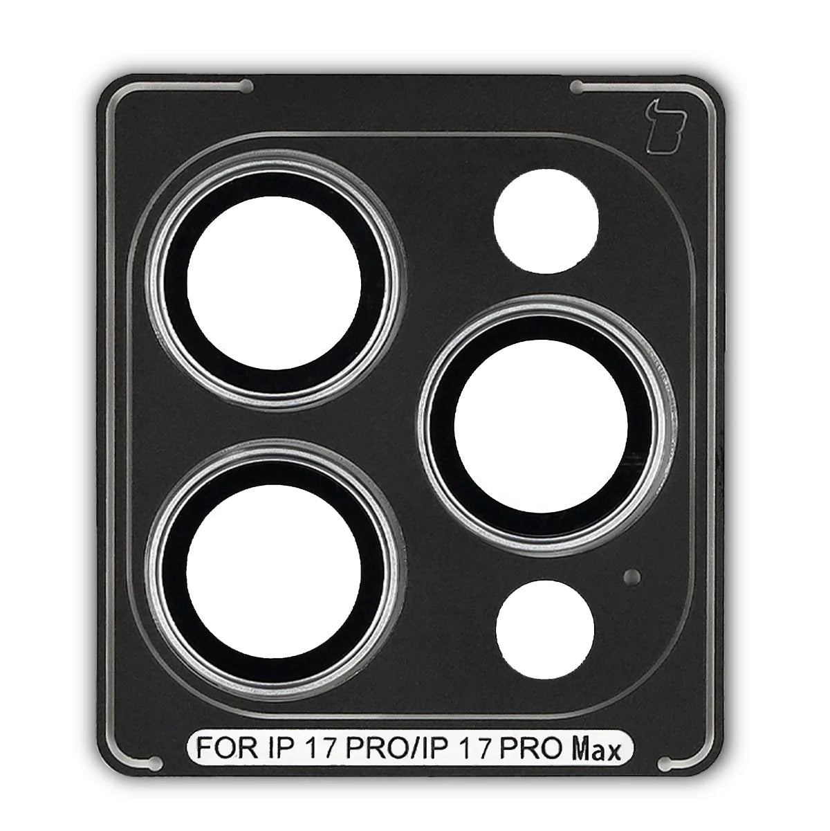 Glas für die Kamera mit Applikator für iPhone 17 Pro / 17 Pro Max, Bizon Glass Snap Lens, 1 Set, Schwarz Rahmen