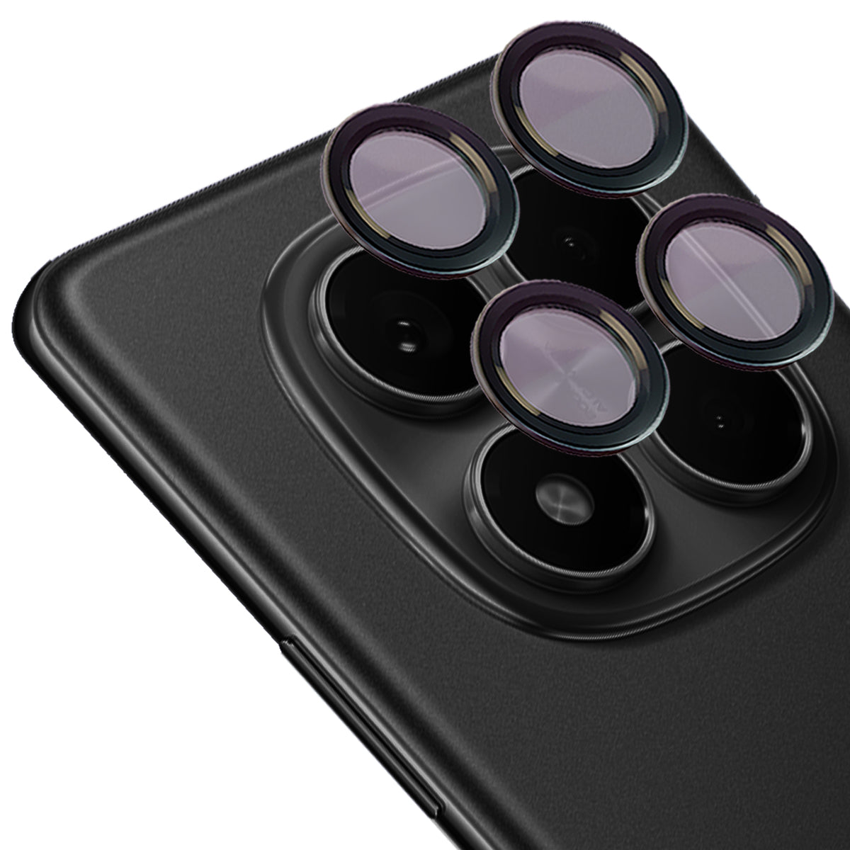Glas für die Kamera für Xiaomi Redmi Note 14 Pro 4G, Bizon Glass Snap Lens, 1 Set, Schwarzer Rahmen
