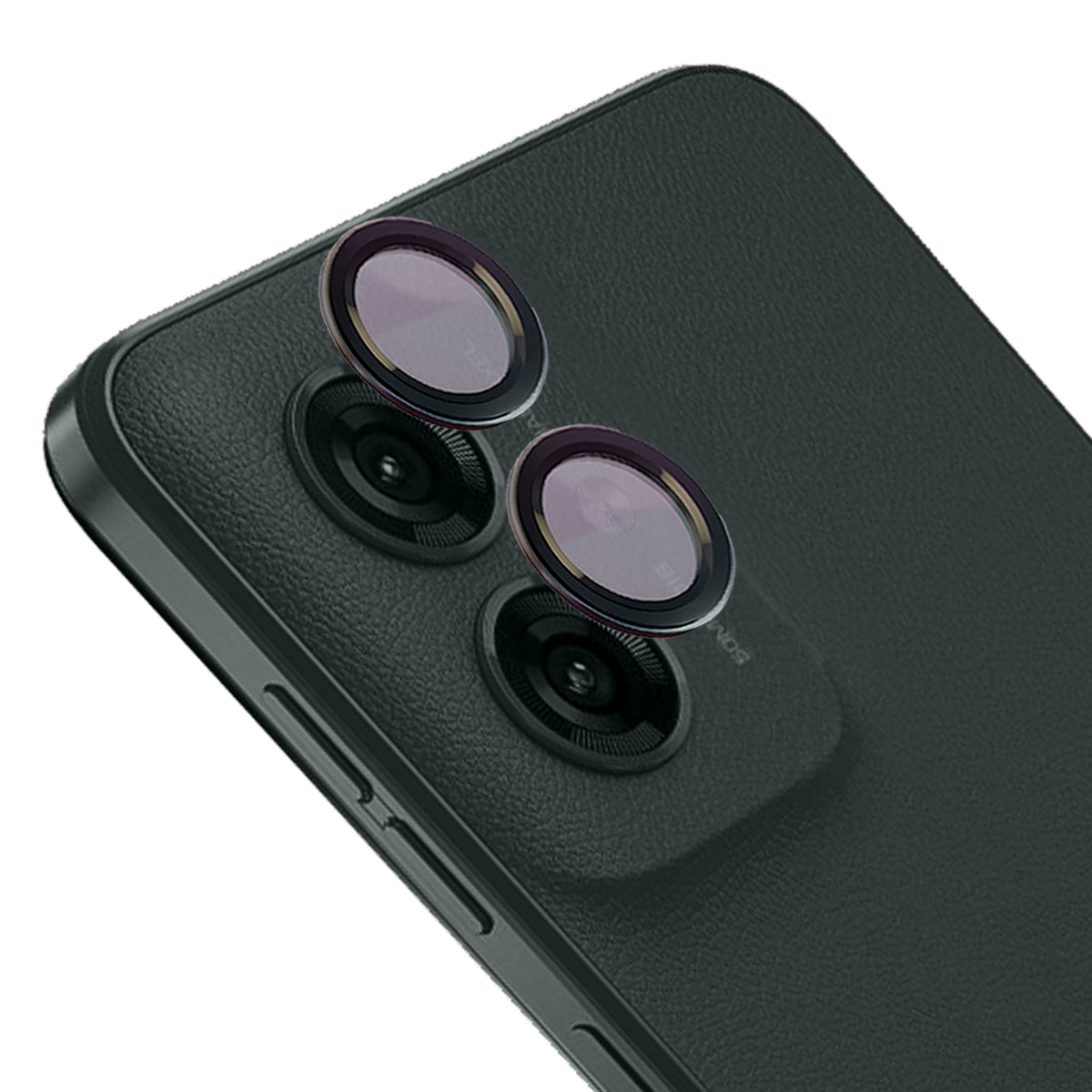 Gehärtetes Glas für die Kamera für Motorola Moto G55 5G, Bizon Glass Snap Lens, 1 Set, Schwarzer Rahmen
