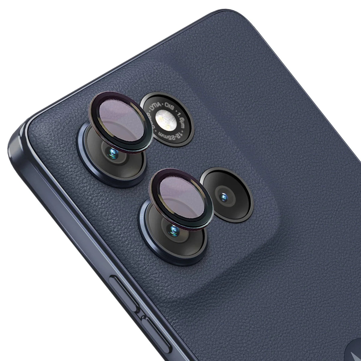 Glas für die Kamera für Motorola Moto G86 5G / G86 Power 5G, Bizon Glass Snap Lens, 1 Set, Schwarzer Rahmen