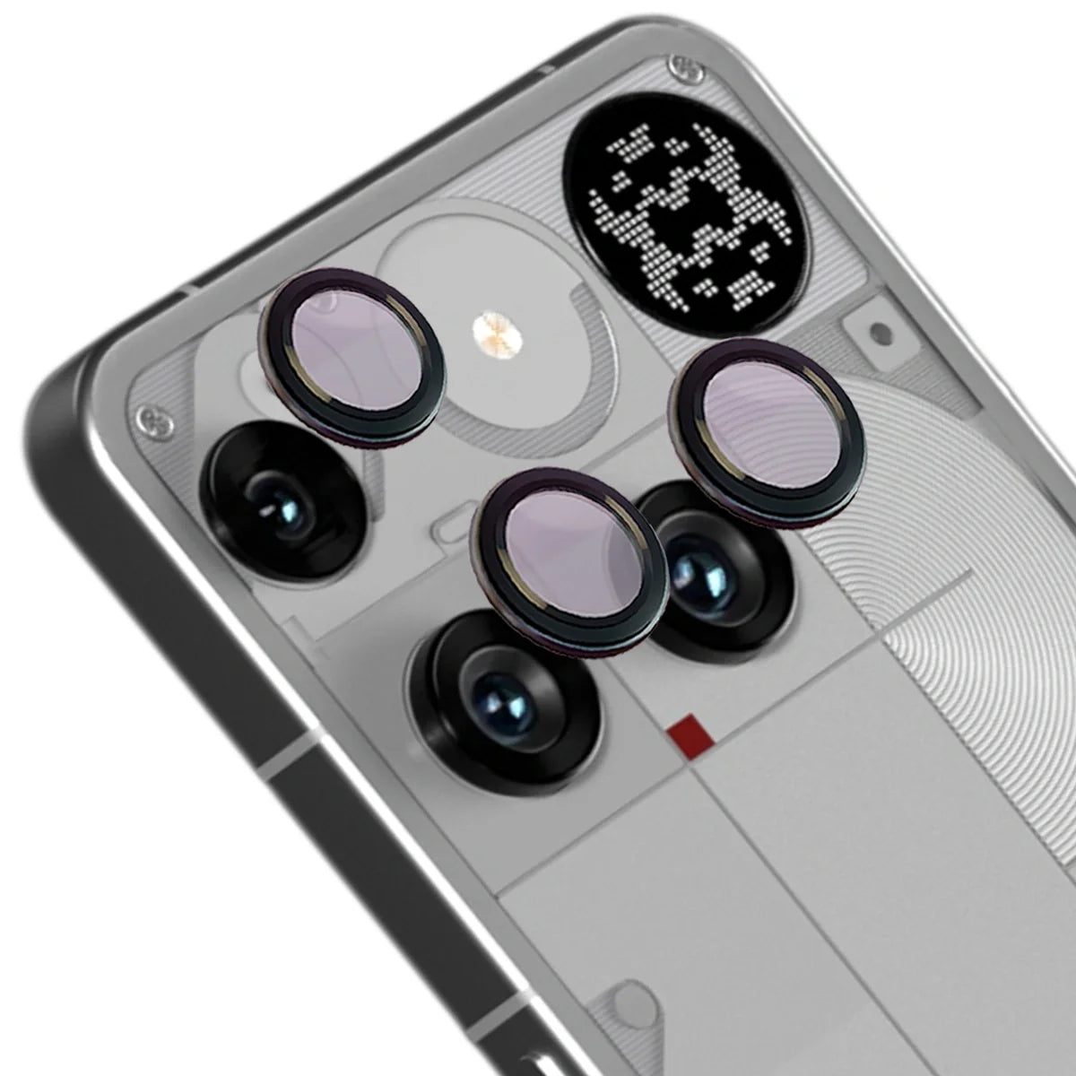 Glas für die Kamera für Nothing Phone (3), Bizon Glass Snap Lens, 1 Set, Schwarzer Rahmen