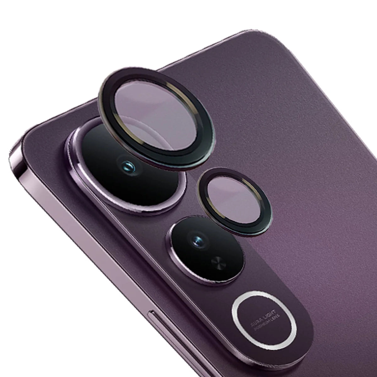 Glas für die Kamera für Vivo V50 Lite 4G / 5G, Bizon Glass Snap Lens, 1 Set, Schwarzer Rahmen