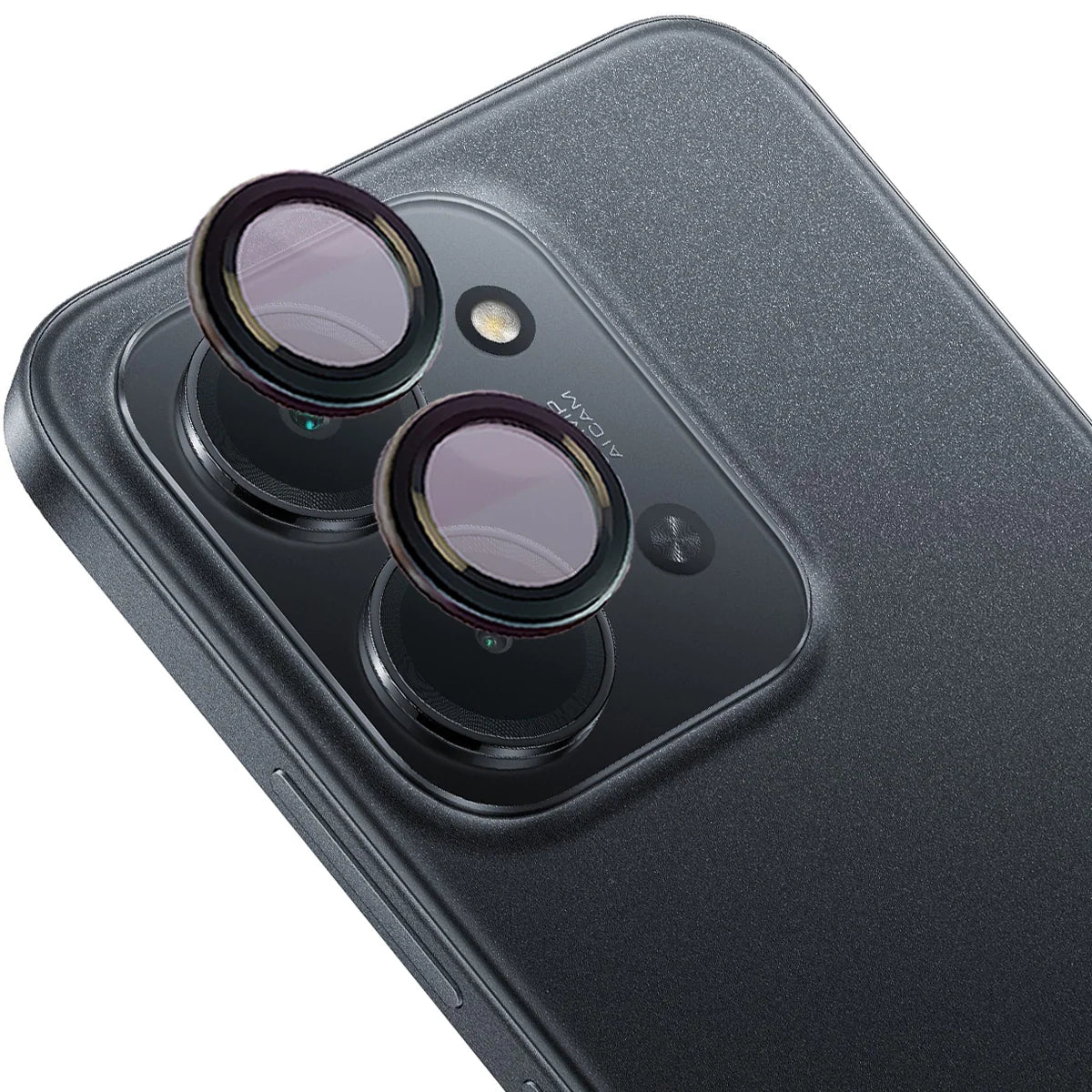 Glas für die Kamera für Xiaomi Redmi 15C 4G, Bizon Glass Snap Lens, 1 Set, Schwarzer Rahmen