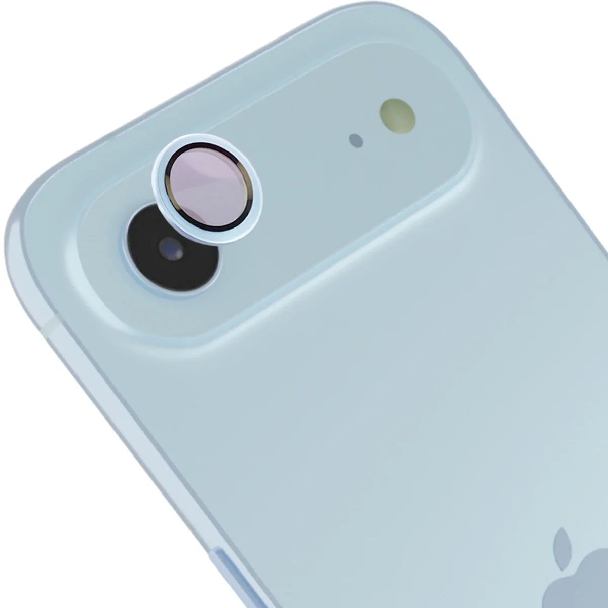 Glas für die Kamera mit Applikator für iPhone Air, Bizon Glass Snap Lens, 1 Set, Hellblauer Rahmen