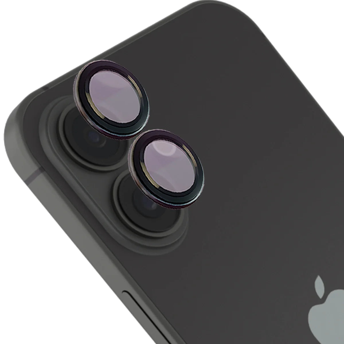 Glas für die Kamera mit Applikator für iPhone 17, Bizon Glass Snap Lens, 1 Set, Schwarz Rahmen