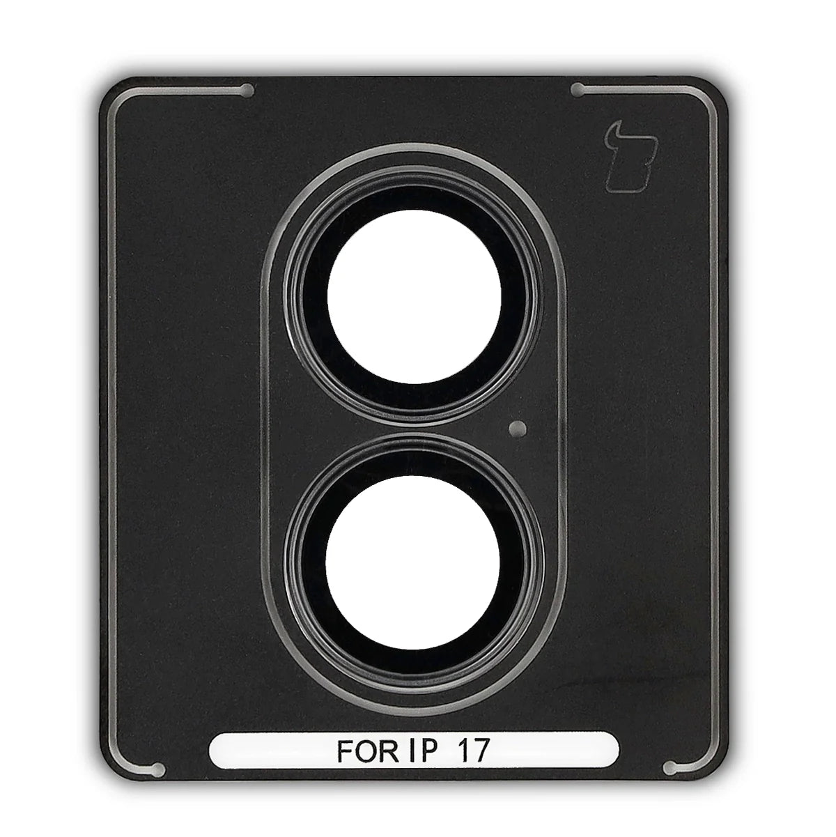 Glas für die Kamera mit Applikator für iPhone 17, Bizon Glass Snap Lens, 1 Set, Schwarz Rahmen