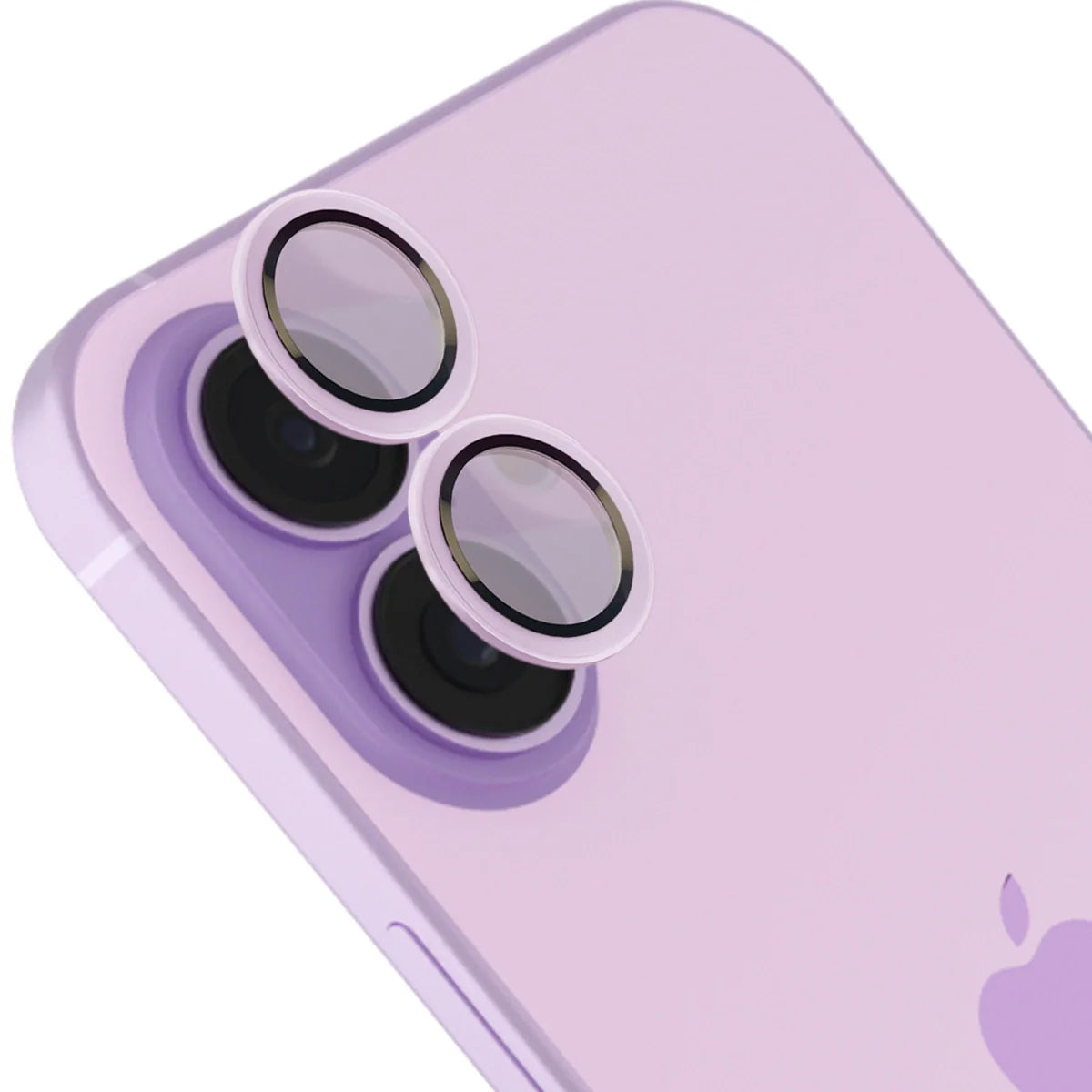 Glas für die Kamera mit Applikator für iPhone 17, Bizon Glass Snap Lens, 1 Set, Lavendel Rahmen