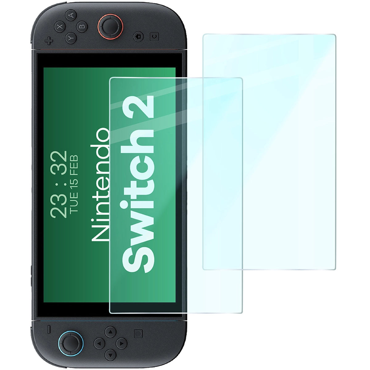 Gehärtetes Glas für Nintendo Switch 2, Bizon Glass Tab Clear Duo, 2 Stück